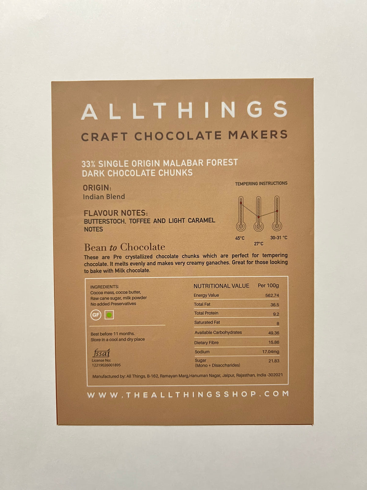 33% Milk Couverture Baking Chocolate