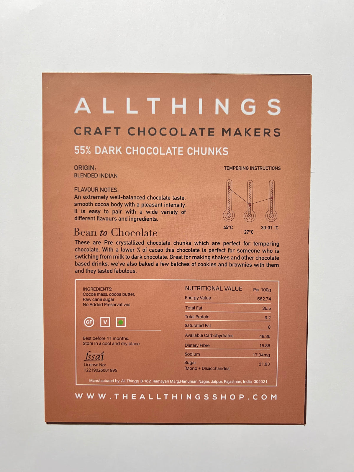55% Dark Couverture Baking Chocolate